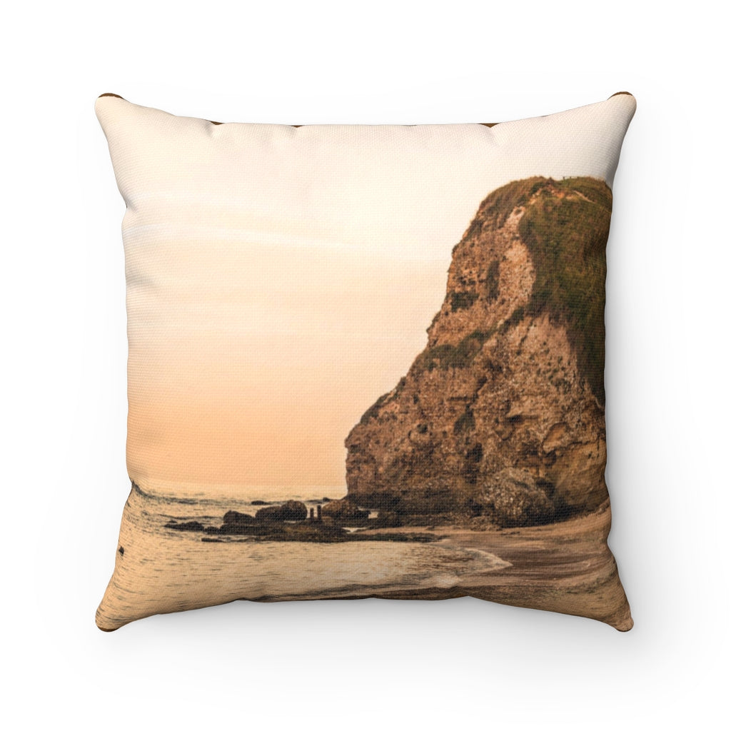 Abruzzo Cliff Seaside Spun Polyester Square Pillow