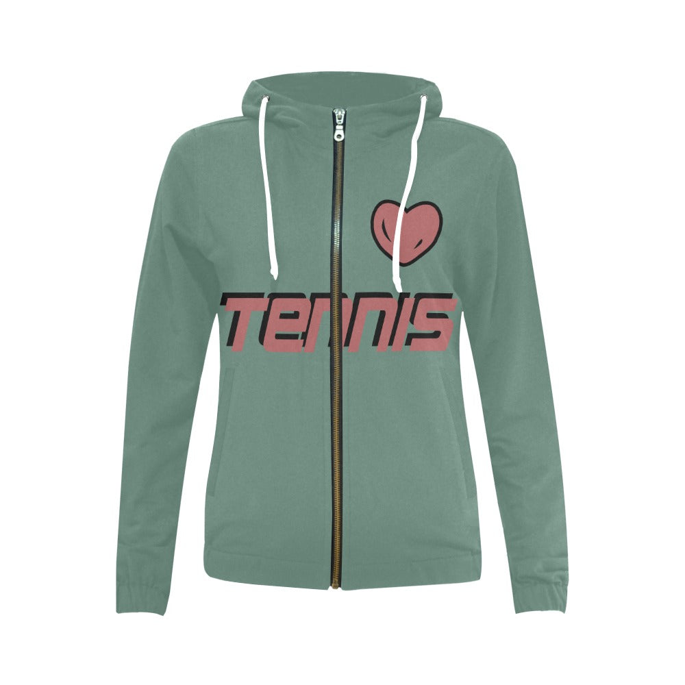 Love Tennis Full Zip Women's Hoodie 2b