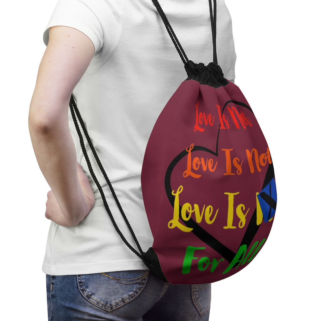 Human Rights LINFA Drawstring Bag Wine