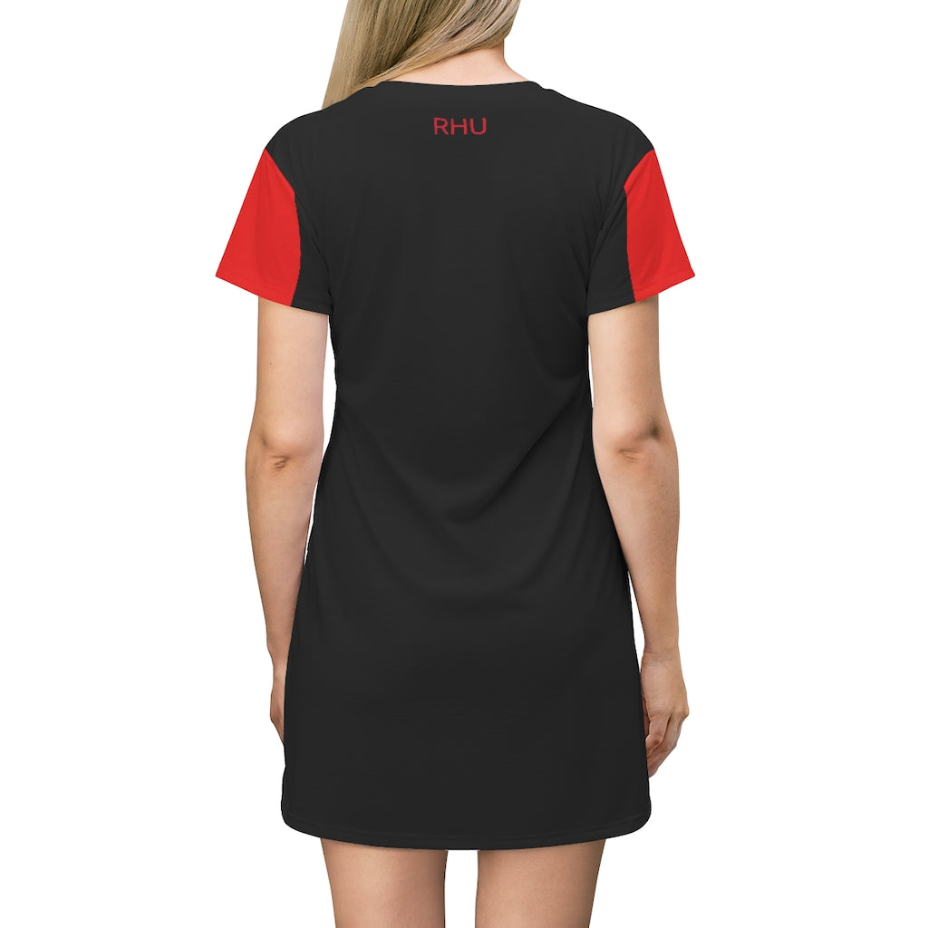 Human Rights LINFA T-Shirt Dress Black Red Sleeves