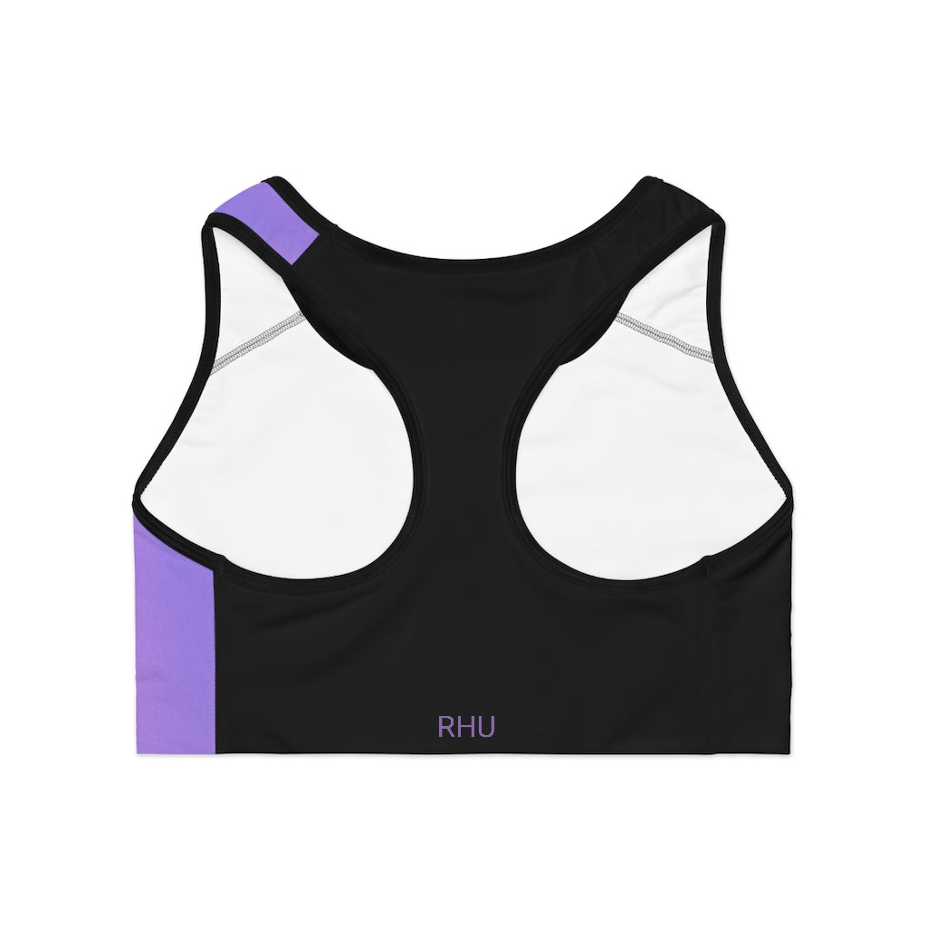 Cat Sleep Eat Color Fading  Sports Bra (AOP) Lilac