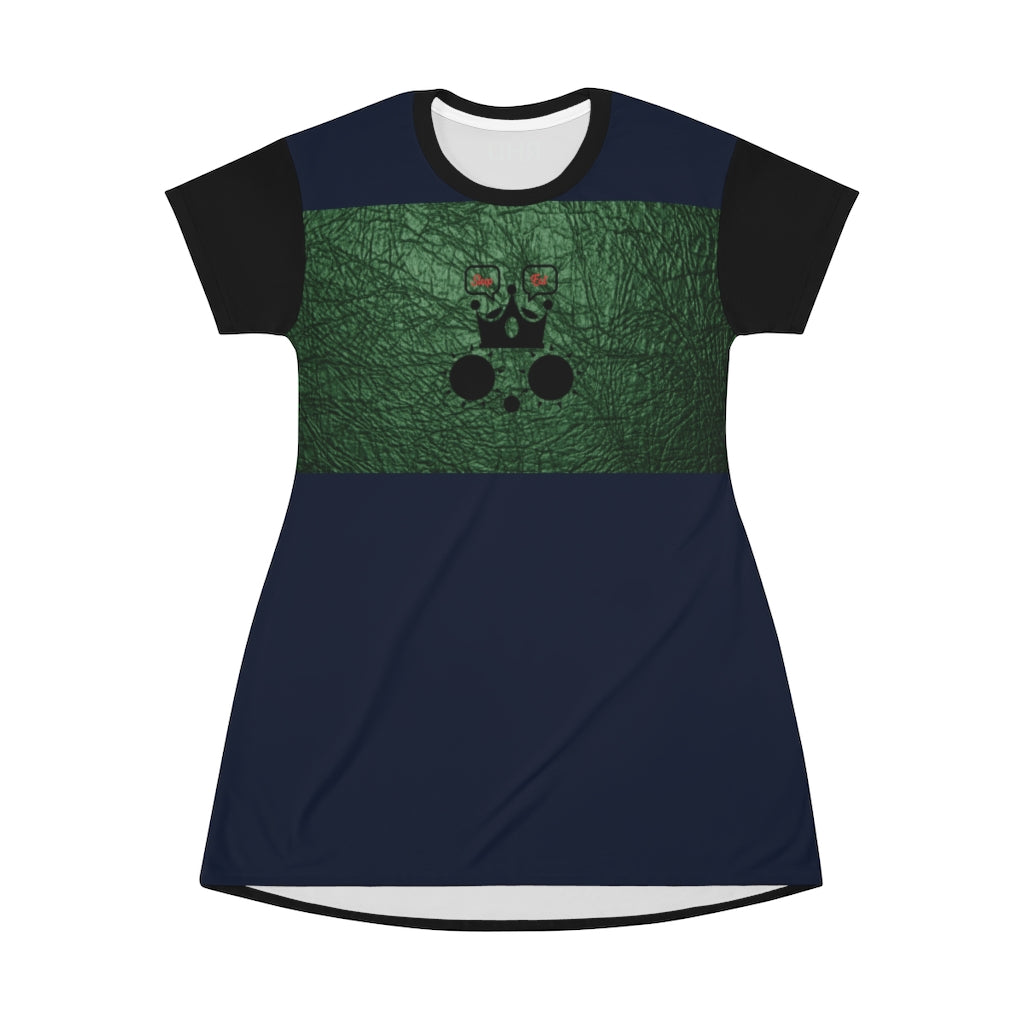 Cat Sleep Eat Green Black T-shirt Dress