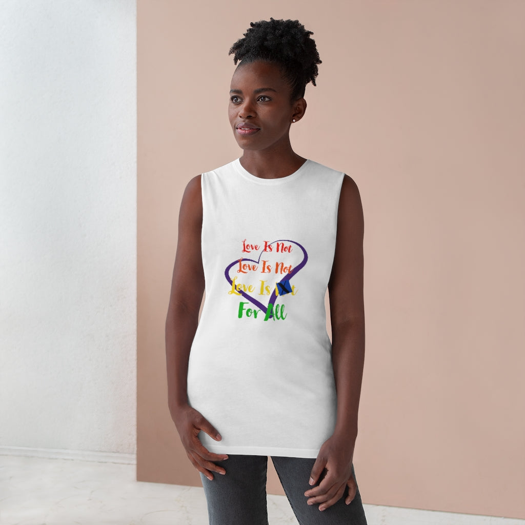 Human Rights LINFA Unisex Barnard tank  Black/Rainbow, White/Rainbow