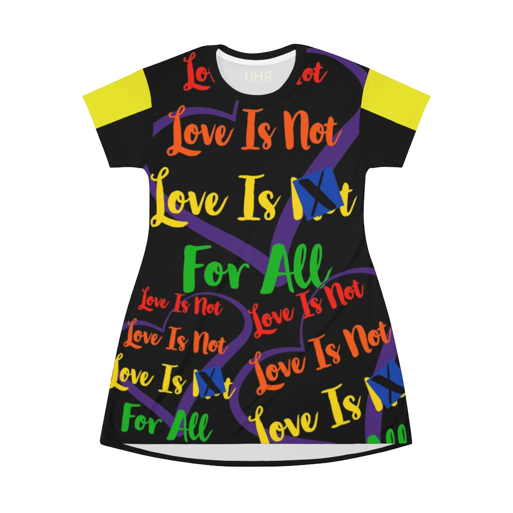 Human Rights LINFA T-Shirt Dress Black Yellow Sleeves