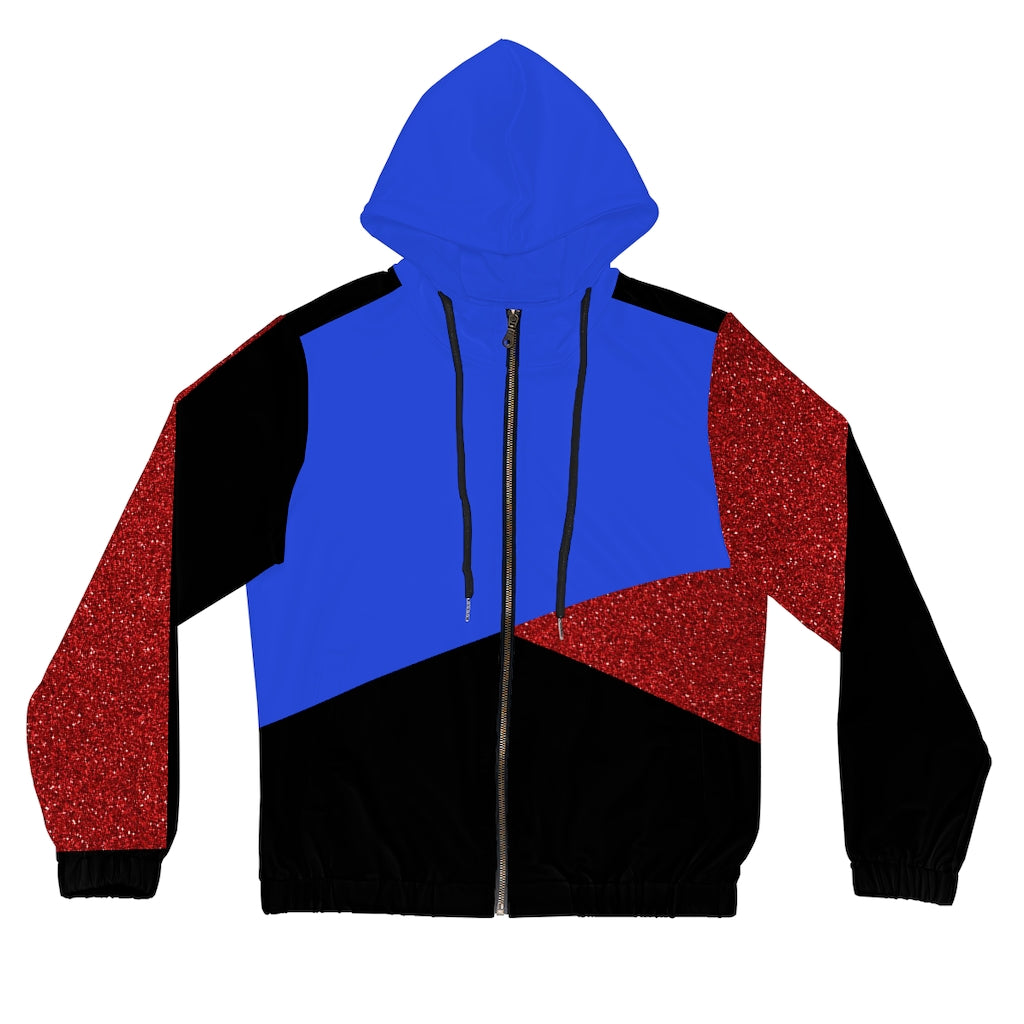 Women’s Full-Zip Hoodie Crossed Blue/Red/Black