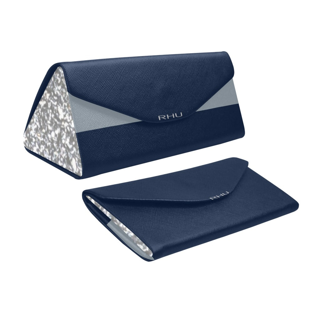 Silver Glitter Blue Aziel Glasses Case RHU Foldable Glasses Case