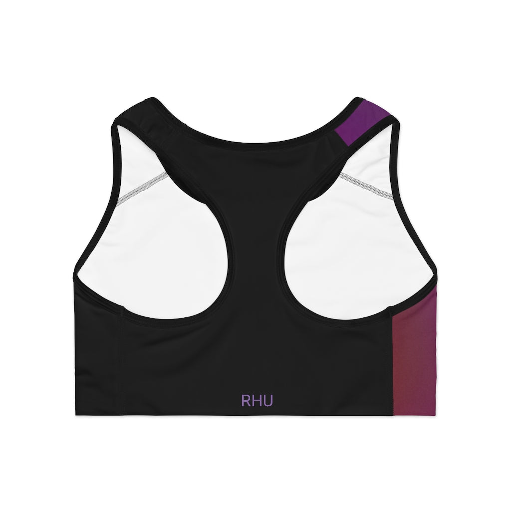 Human Rights LINFA Color Fading  Sports Bra (AOP) Black