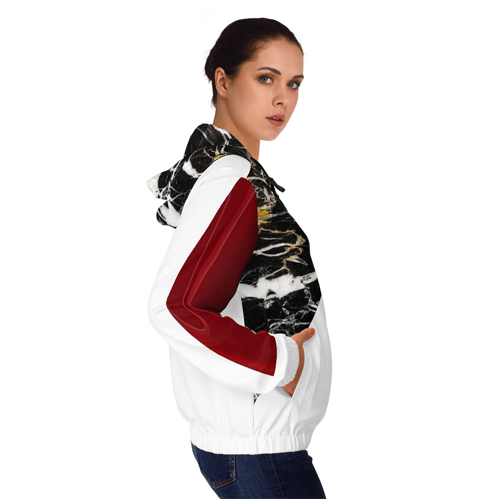 Women’s Full-Zip Hoodie White/Marble/Red