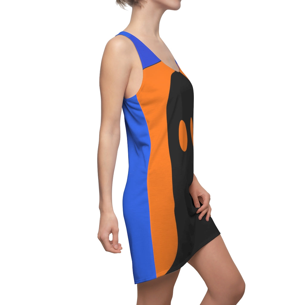 Women's Cut & Sew Racerback Dress Ghost Orange Blue