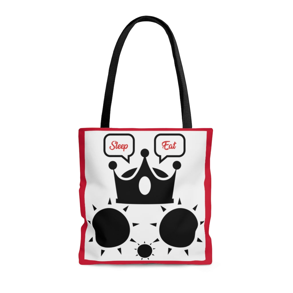 Cat Sleep Eat Tote Bag Red