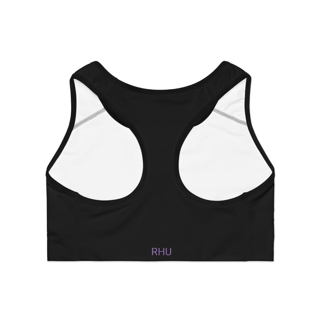 Human Rights LINFA Color Fading  Sports Bra (AOP) Black