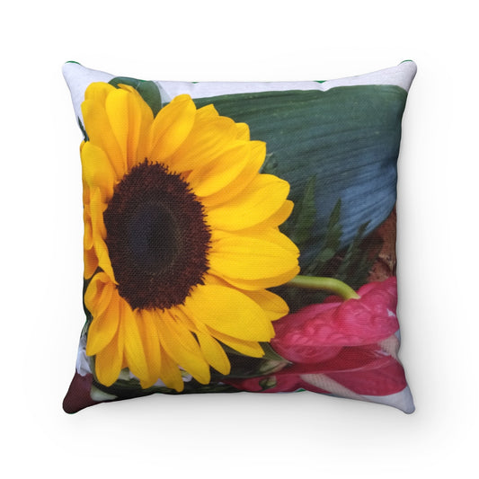 Sunflower Spun Polyester Square Pillow