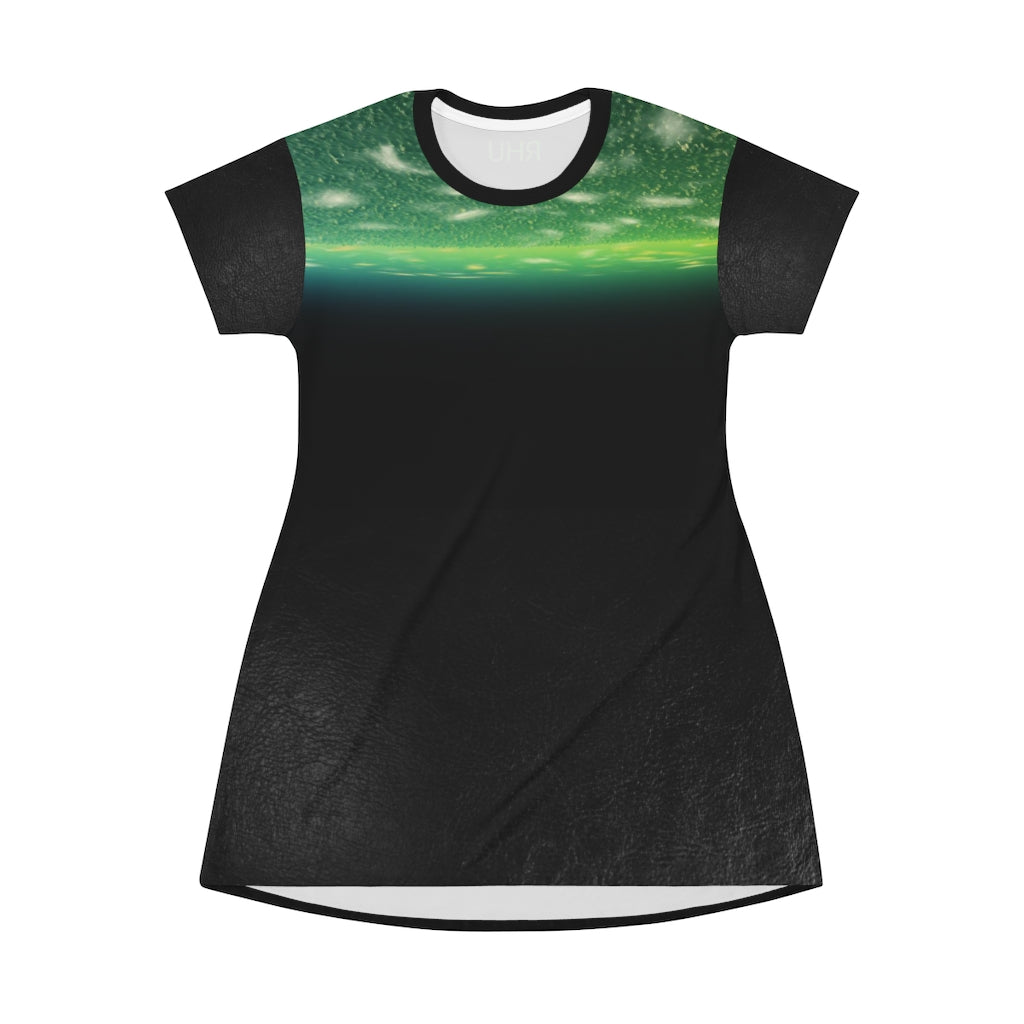 Green/Black T-shirt Dress