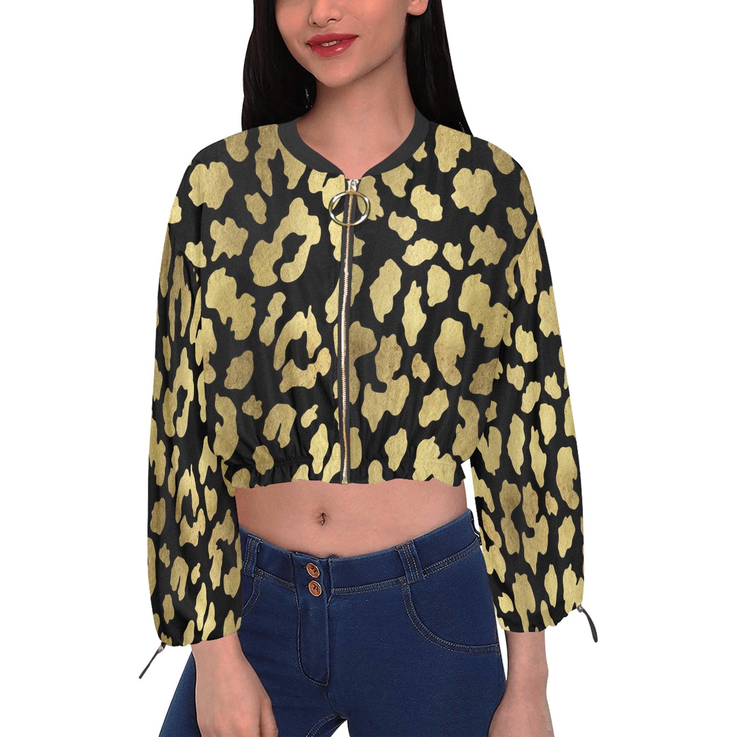 I'm Festive Leopard Chiffon Cropped Jacket