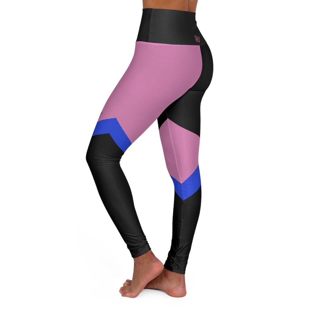 Cat Sleep Eat High Waisted Yoga Leggings Pink Blue RHU