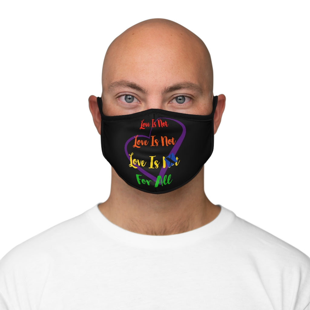 Human Rights LINFA Fitted Face Mask (with filter pocket)  Heart/Rainbow Black