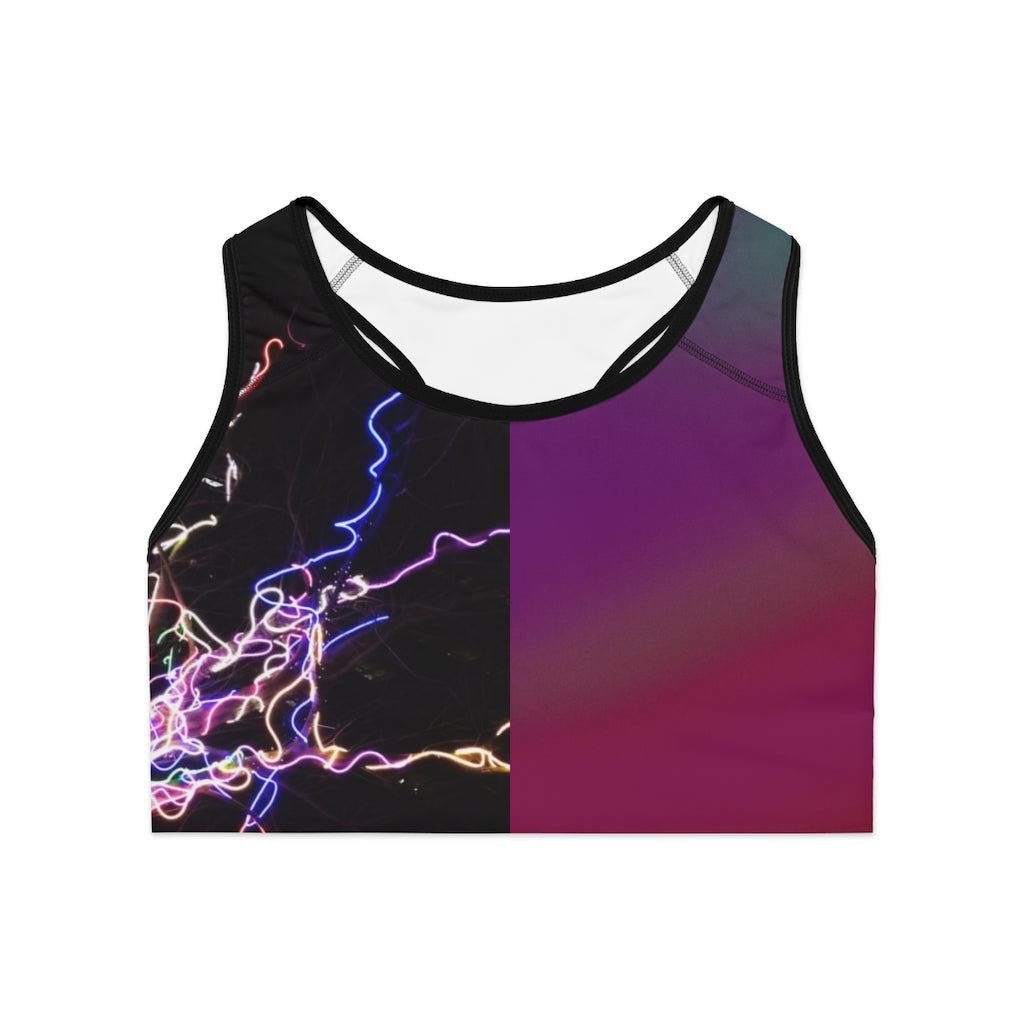 Electric Lights Color Fading  Sports Bra