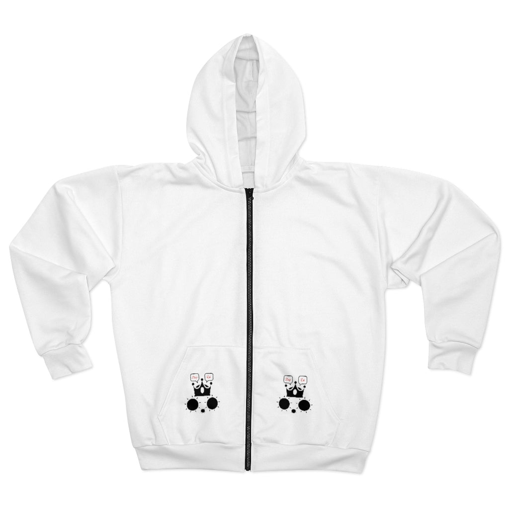 Cat Sleep Eat OP Unisex Zip Hoodie White