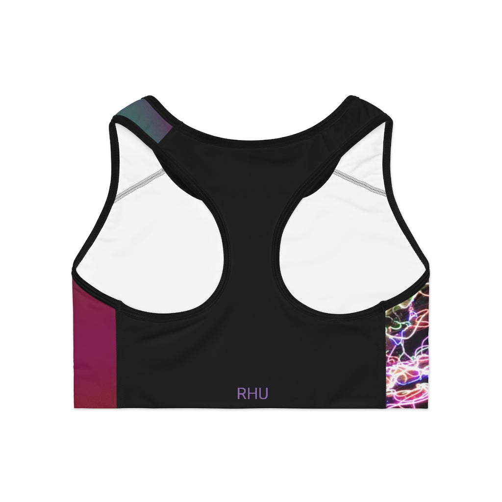 Electric Lights Color Fading  Sports Bra