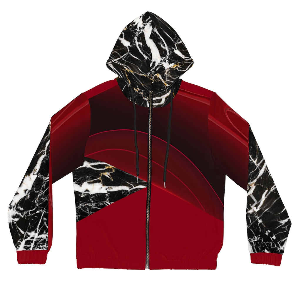 Women’s Full-Zip Hoodie Dark Red/Marble/Red Crossed