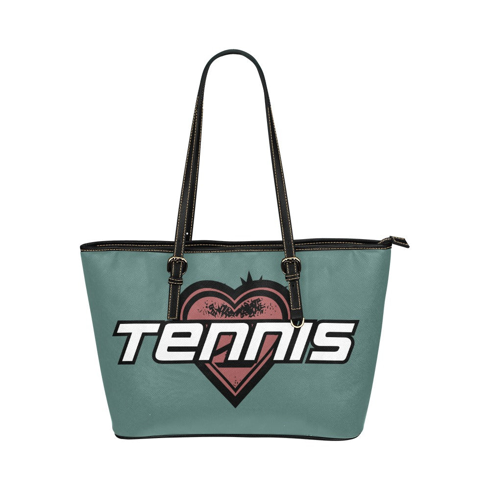 Love Tennis Heart Text Tote Bag