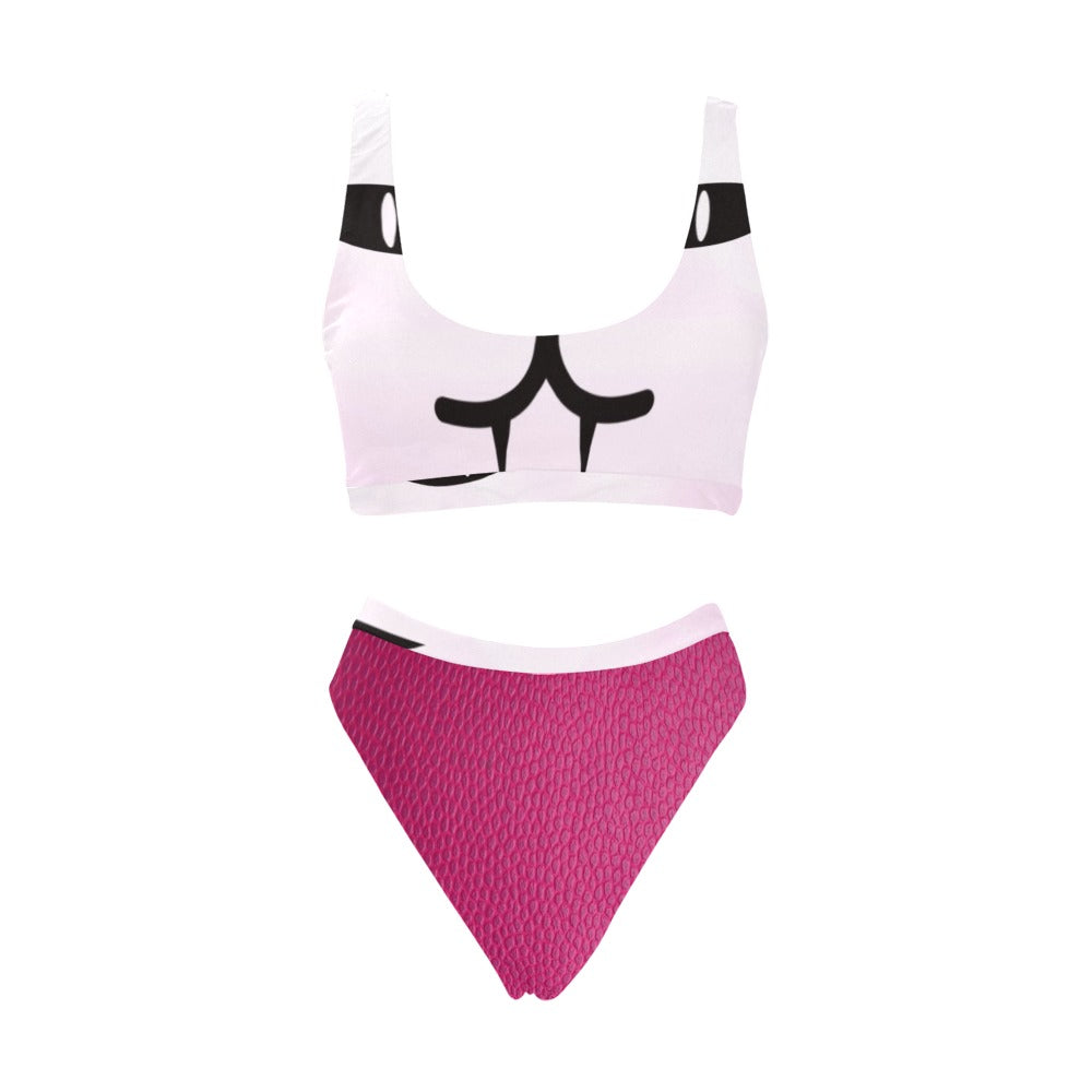 KittyKat Sport Top & High-Waisted Bikini Swimsuit