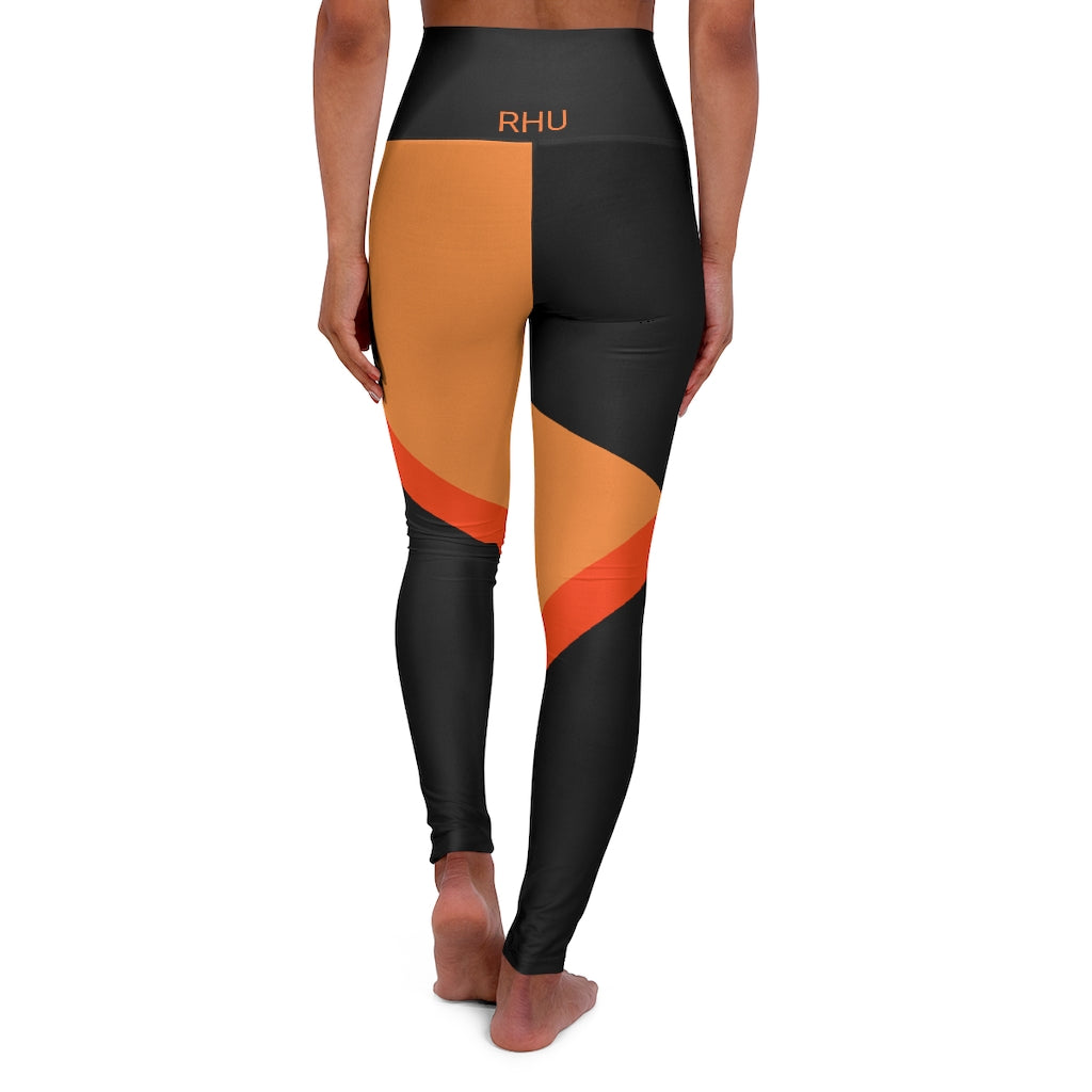 Cat Sleep Eat High Waisted Yoga Leggings Light Orange RHU