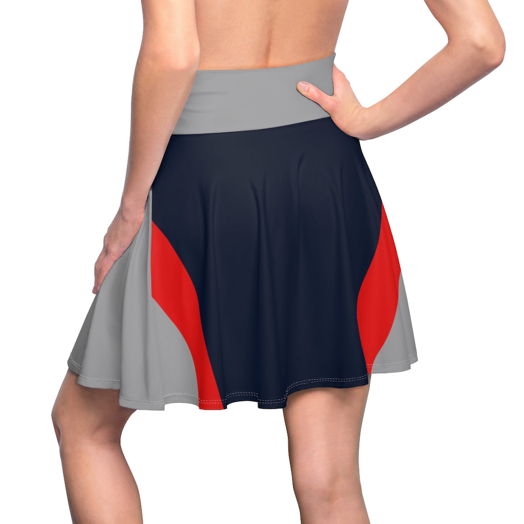 Cat Sleep Eat Women's Skater Skirt Grey/Red/Black